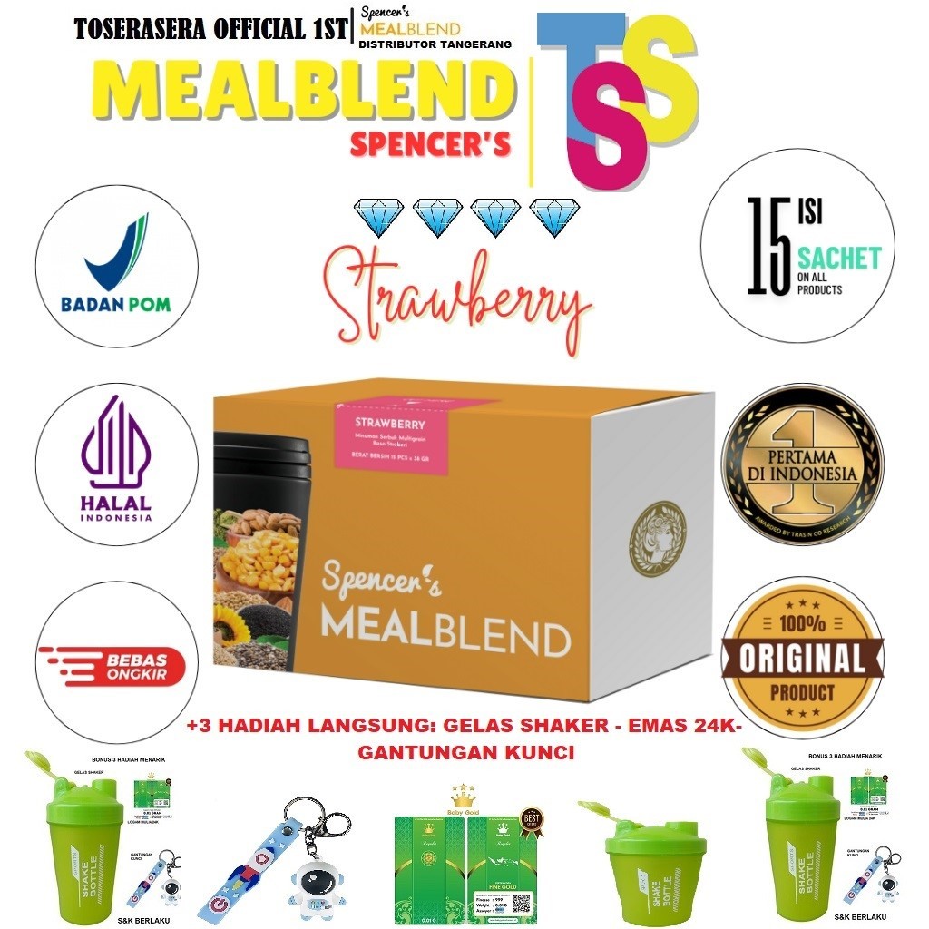 

BERHADIAH LANGSUNG - SPENCER'S MEALBLEND - SPENCERS MEALBLEND - SPENCER MEALBLEND Multigrain Meal Replacement Suplemen Kesehatan Vitamin Nutrisi Fitnes Diet Detox ( RASA NAKED STRAWBERRY ) #Hotto