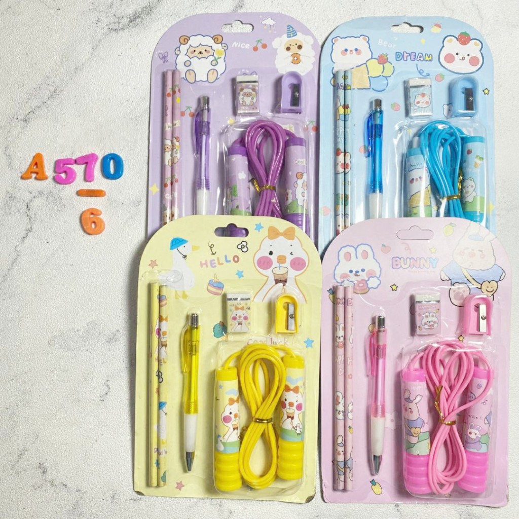 

A570 ISI 6 SET ALAT TULIS 5IN1 SET STATIONASY GROSIR LUSINAN MURAH