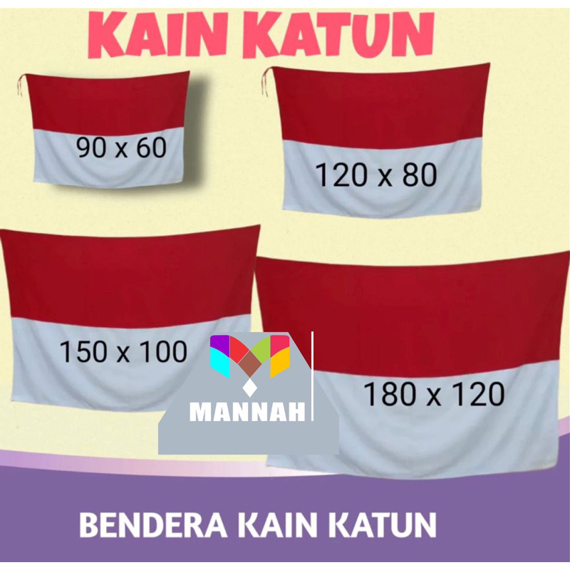 Bendera Merah Putih Kain Katun