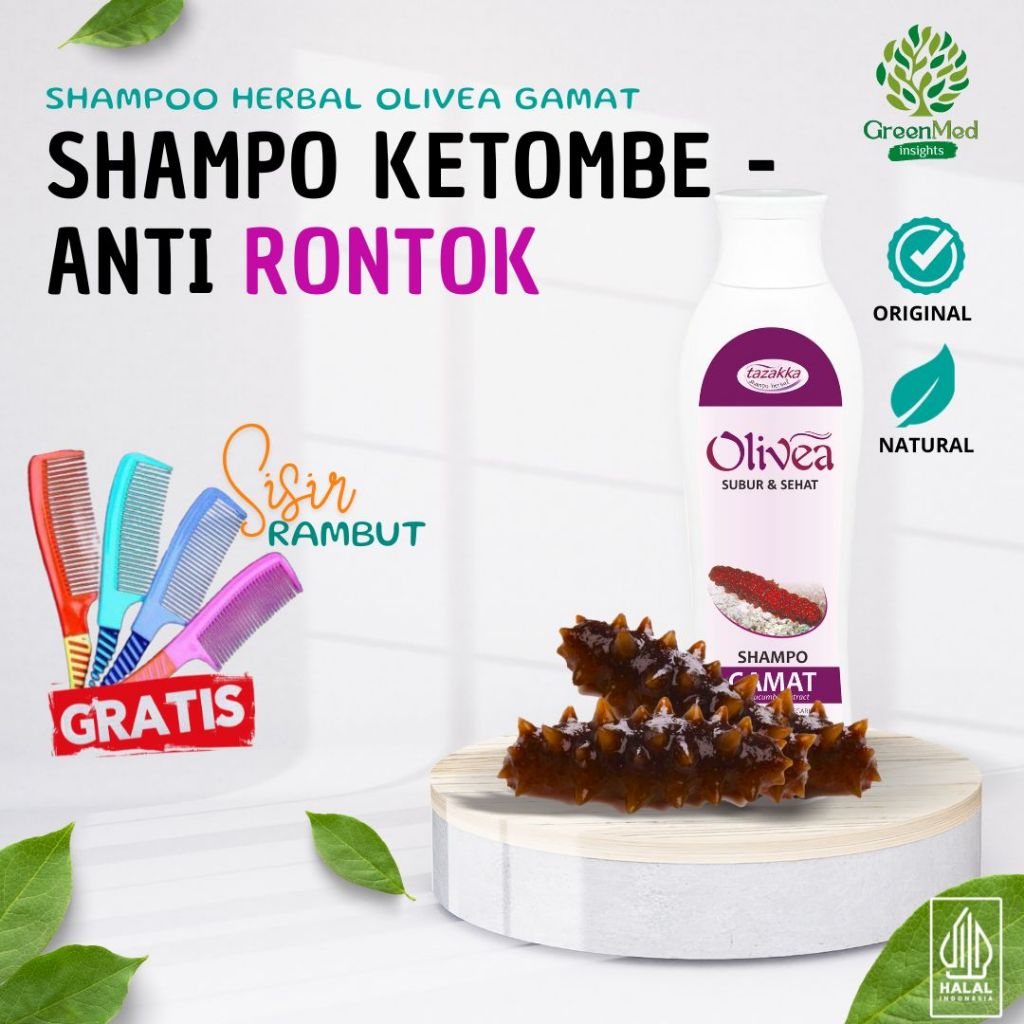 Shampoo Anti Ketombe Dan Rontok Shampo Penumbuh Rambut Cepat Olivea Gamat Tazakka 150ml Sampo Herbal