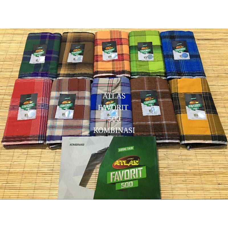 Sarung atlas favorit 500 motif kotak kotak kombinasi
