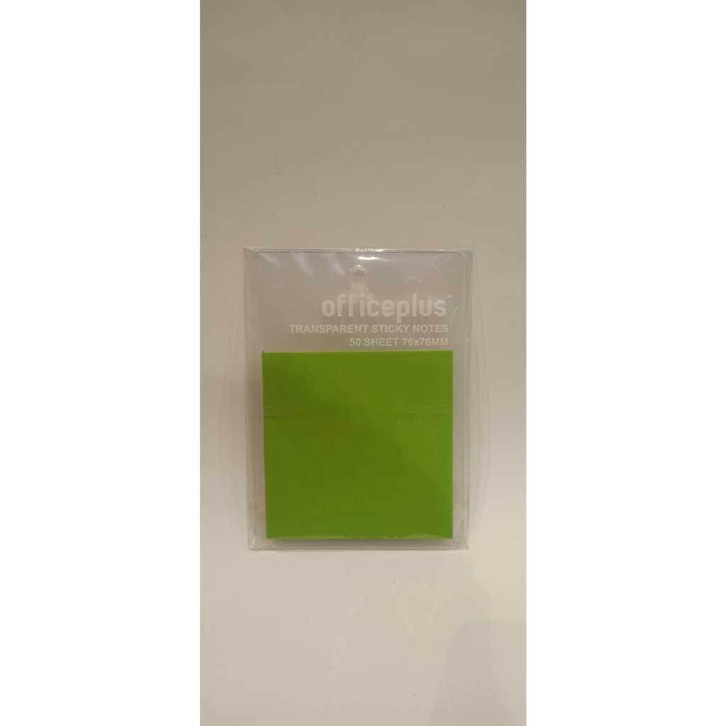 

OFFICE PLUS TRANSPARANT STICKY NOTE 3X3 GREEN - GRAMEDIA BSD CITY
