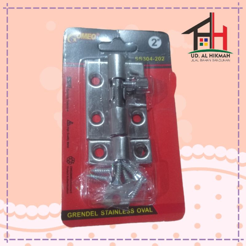 Grendel Pintu 2" Inch, Selot Pintu, Grendel Jendela 2" inch GOMEO