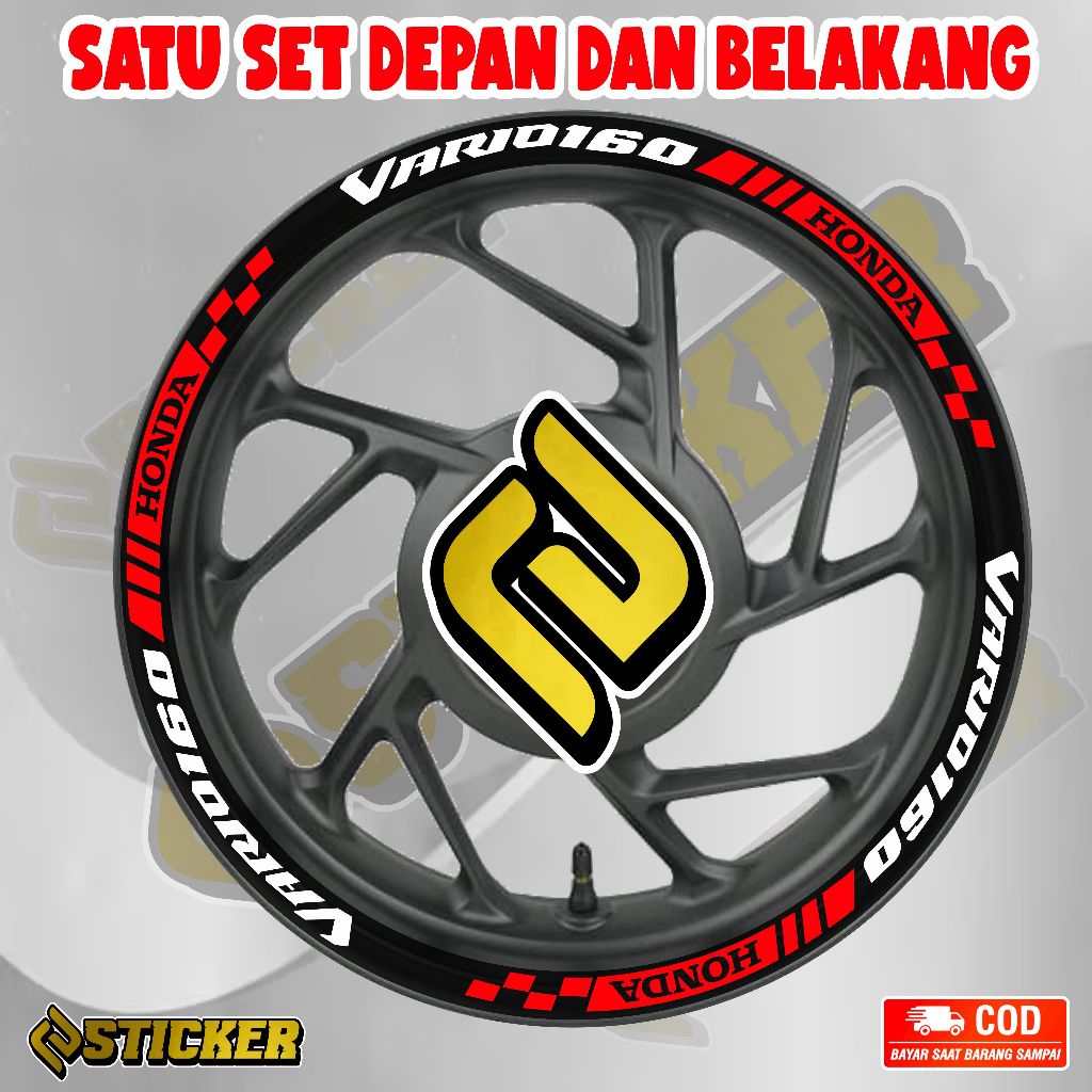 Stiker Lis Velg Motor Honda Vario 160 Cutting Sticker Variasi Pelek Keren Aksesoris Terbaru