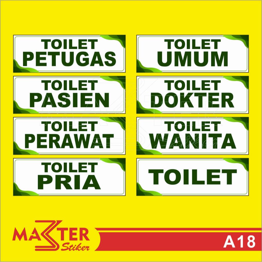 

A18 - Acrylic Sign, Stiker Akrilik Nama Toilet di Rumah Sakit dan Puskesmas, Termurah, Bisa Custom