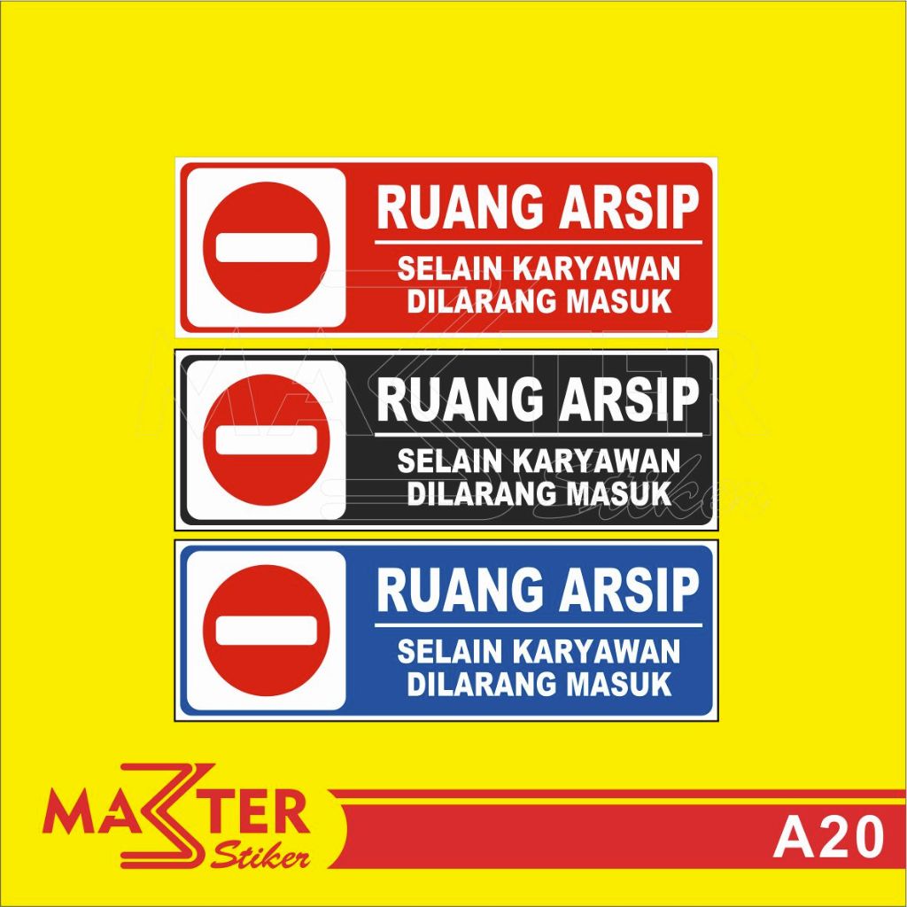 

A20 - Acrylic Sign, Stiker Akrilik Ruang Arsip, Tahan Air, Tidak Pudar, Termurah, dan Bisa Custom