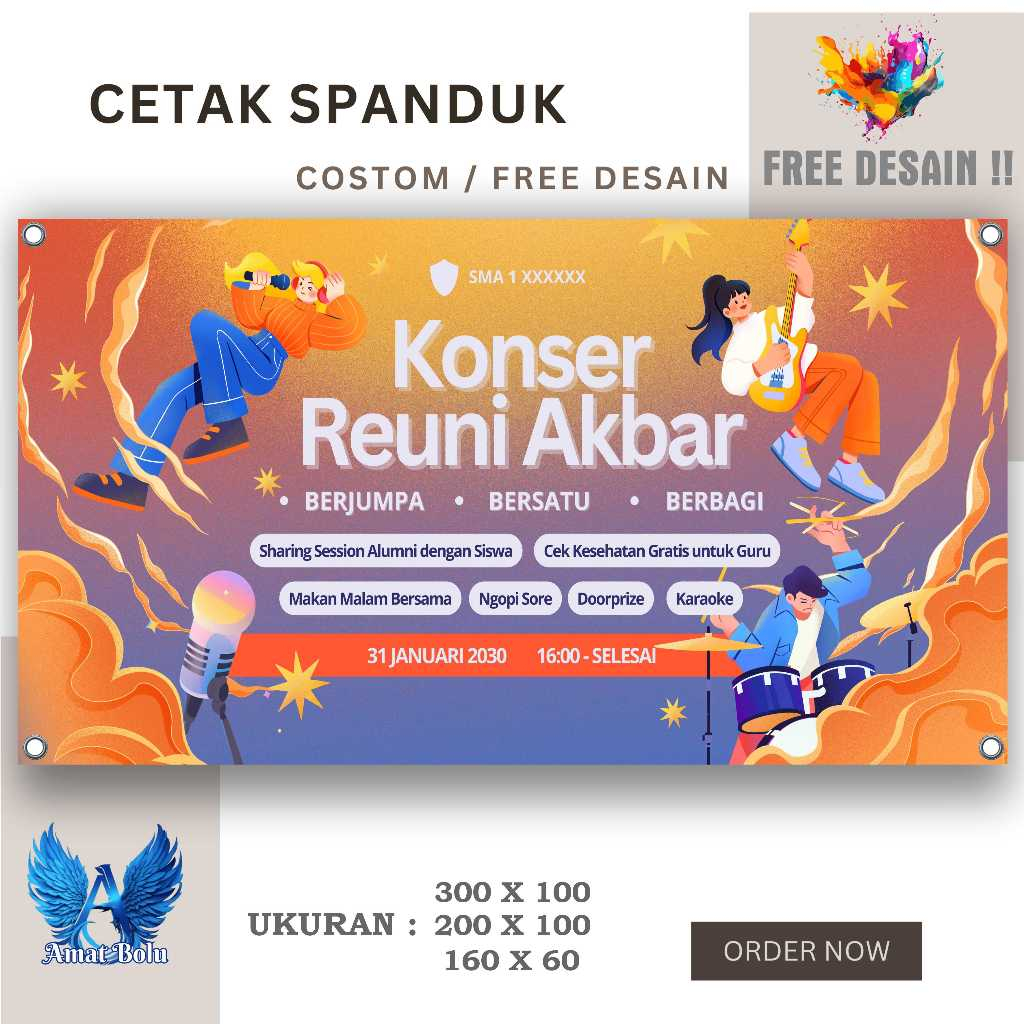 Spanduk  Banner REUNI AKBAR BISA REQUEST