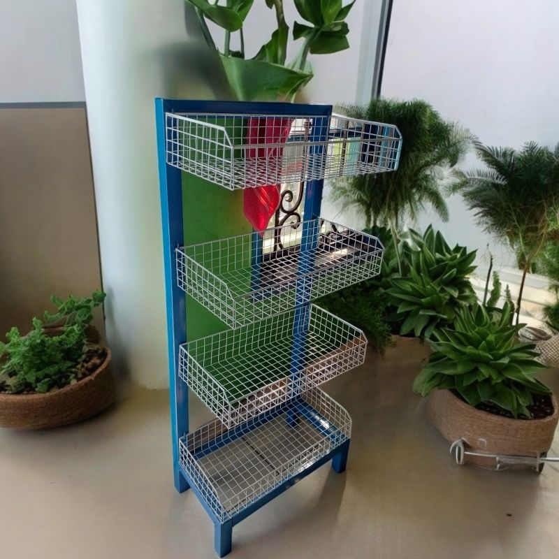 Rak Besi REAL TEBAL Keranjang Ciki Warung Snack