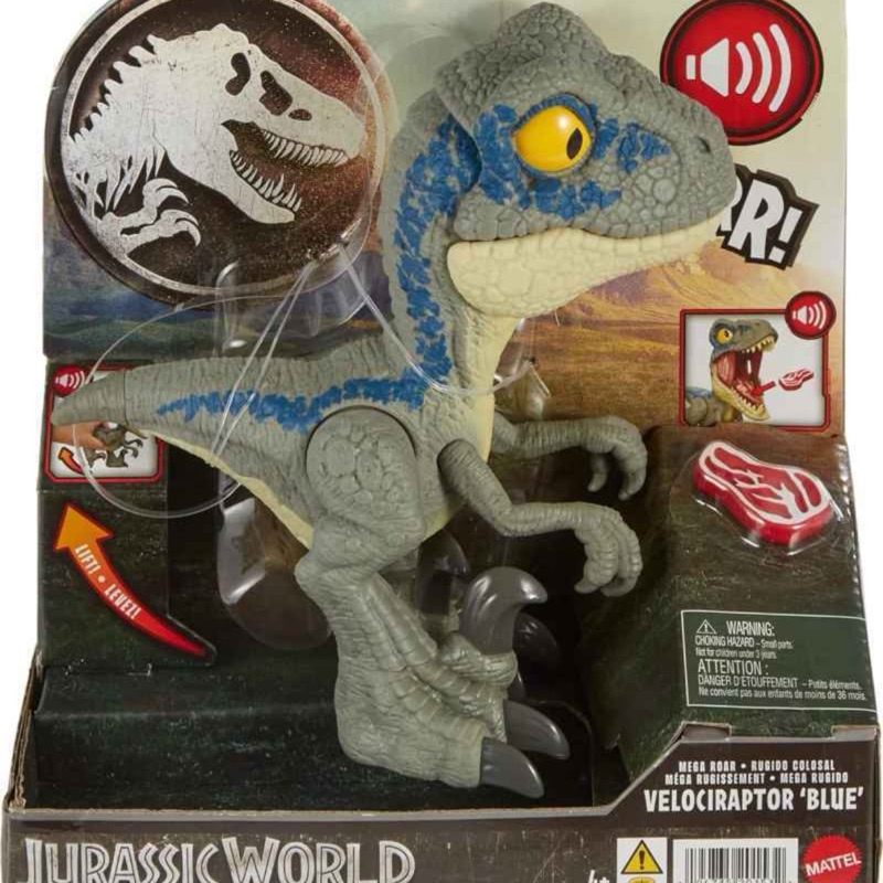 Jurassic World Mega Roar VELOCIRAPTOR BLUE Figure