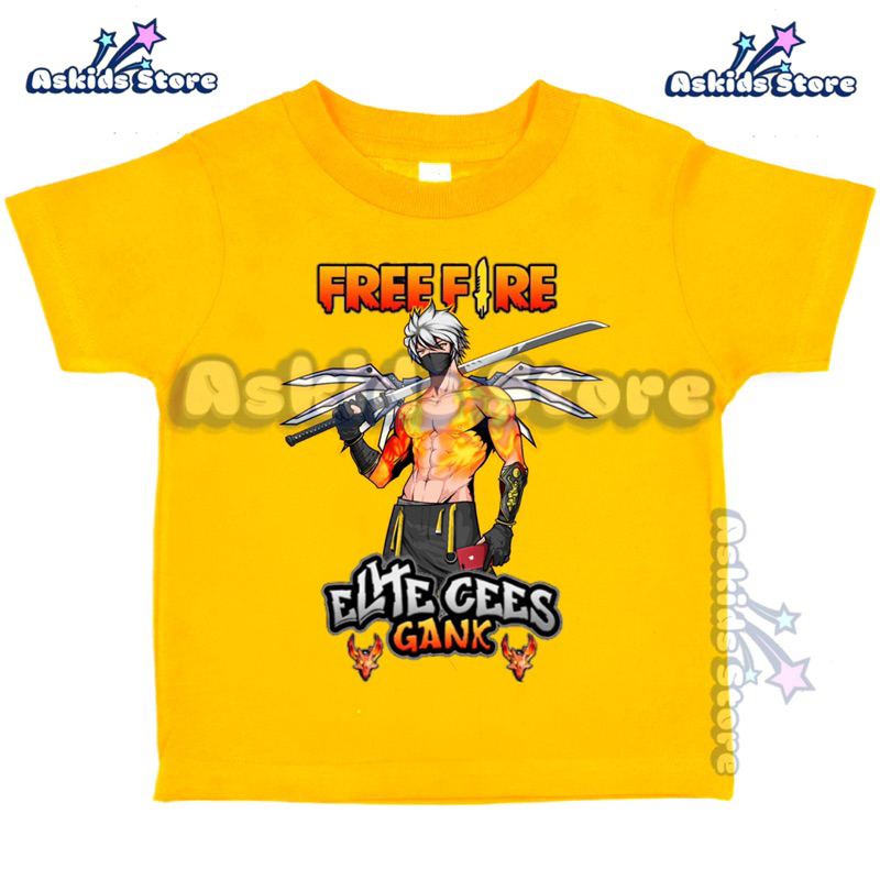 Kaos Anak Free Fire Elite Cee Gank Karakter Tas Sayap / Atasan Anak FF