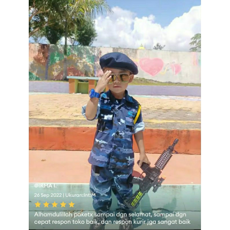Seragam Stelan Anak PDL TNI AU - Baju Celana Anak TNI Loreng AU - Stelan Anak TNI AU Camo - Carnaval