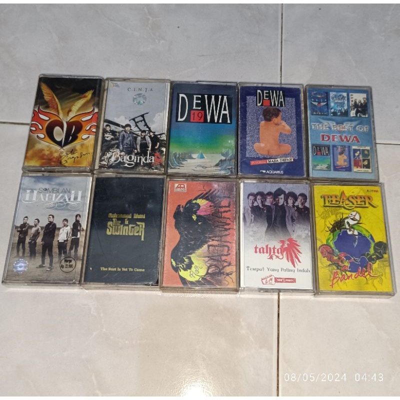 Kaset Pita Indonesia CB BAND-Satu Gagasan / D'BAGINDAS-Cinta / DEWA 19 / DEWA 19-Format Masa Depan /