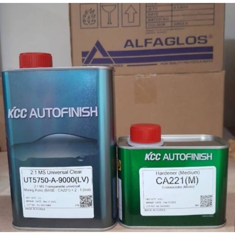 CLEAR PERNISH KCC AUTOFINISH MS 2:1 UNIVERSAL CLEAR ( 1 LITER CLEAR 1/2 LITER HARDENER ) MADE IN KOR