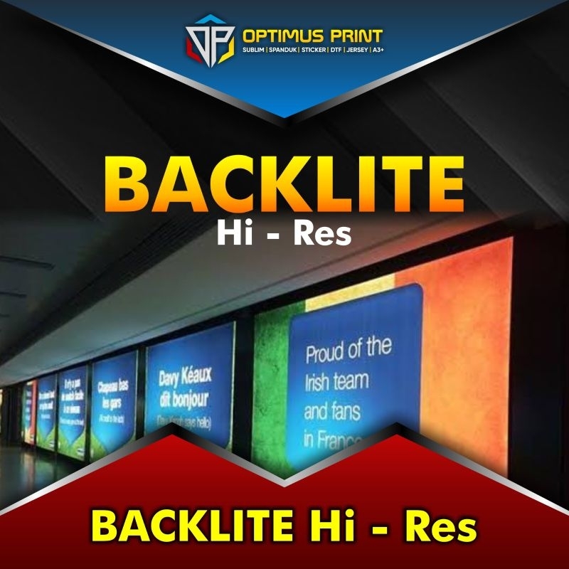 Cetak Outdoor Bahan Backlite 510 gsm, neon box - Backlite