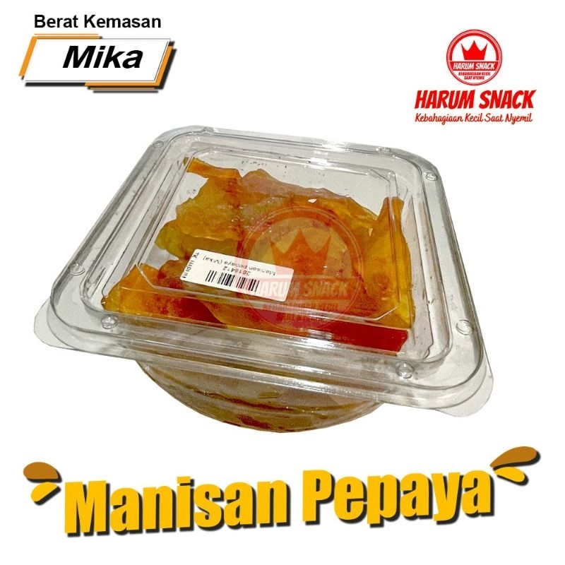 

MANISAN PEPAYA MIKA 290 GRAM [Harum snack Official] CEMILAN SNACK KILOAN JAJAN KILOAN