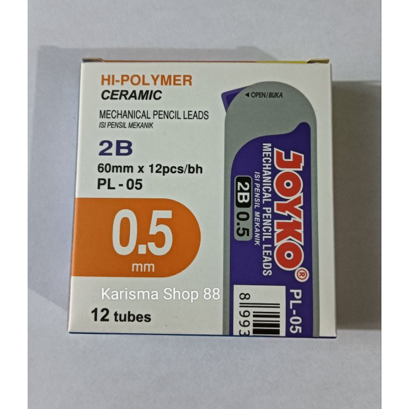 

Pensil Lead Isi Pensil Mekanik Joyko PL-05 2B 0.5 mm 1 PACK isi 12 tube