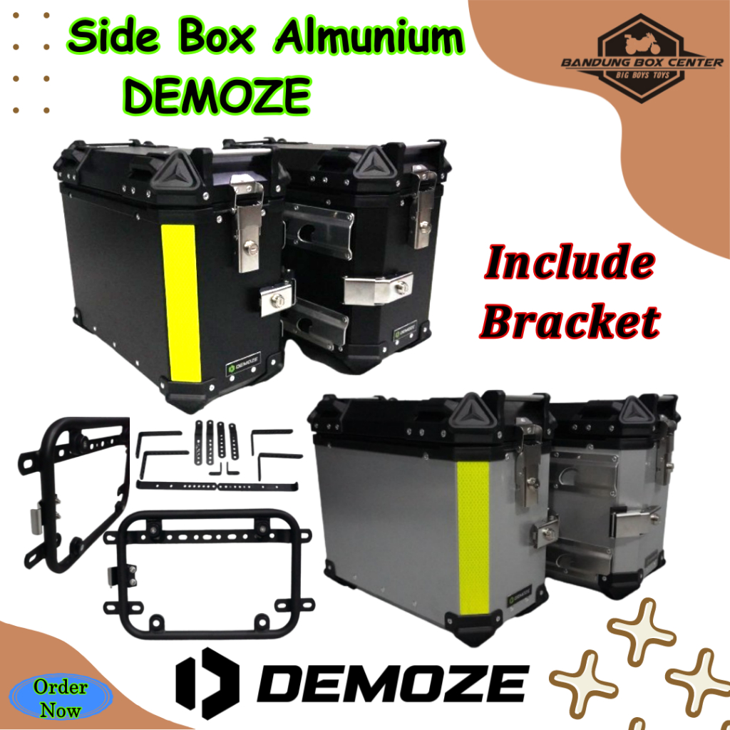 SideBox Pannier DEMOZE Side Box Almunium 28 Liter Box Samping Panier Alumunium 28 L Quick Release