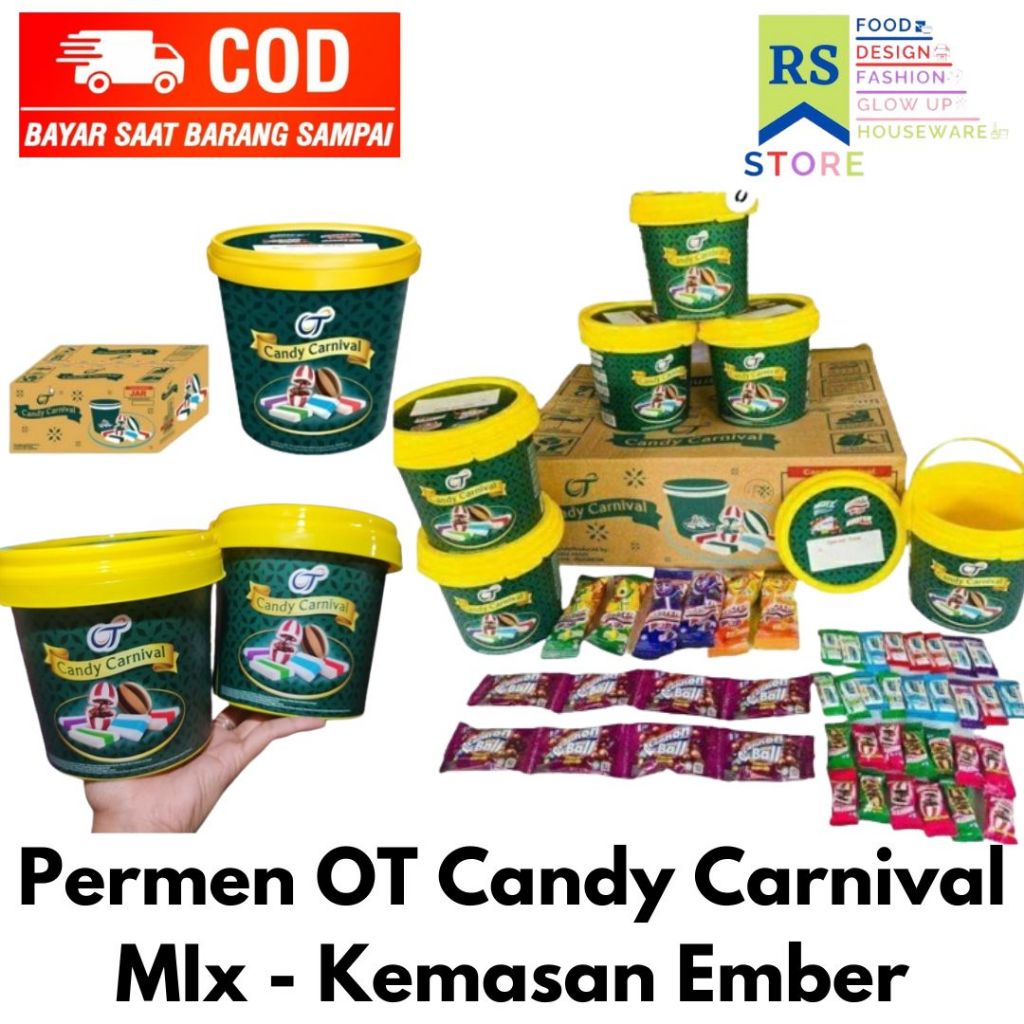 

permen candy carnival ot jar 153gr isi permen mix 44pcs / permen tanggo candy carnival aneka rasa / permen lebaran / permen bluster kemasan hampers bingkisan lebaran tahun baru / permen aneka rasa buah / permen candy carnival by ot group (mintz, cannon ba