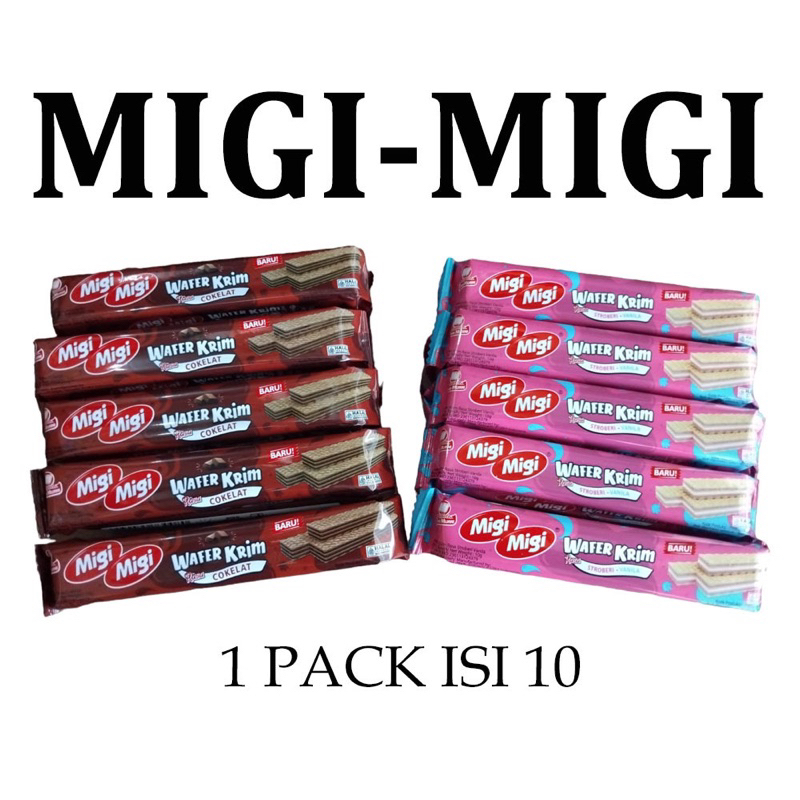 

Migi migi Wafer Krim 1 pack isi 10 x 10gram