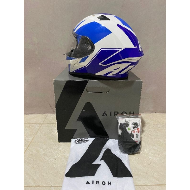 Dijual Helm Airoh Valor Second Blue Wings Nominus Mulus Like New Bandung Kota Size L Fullset