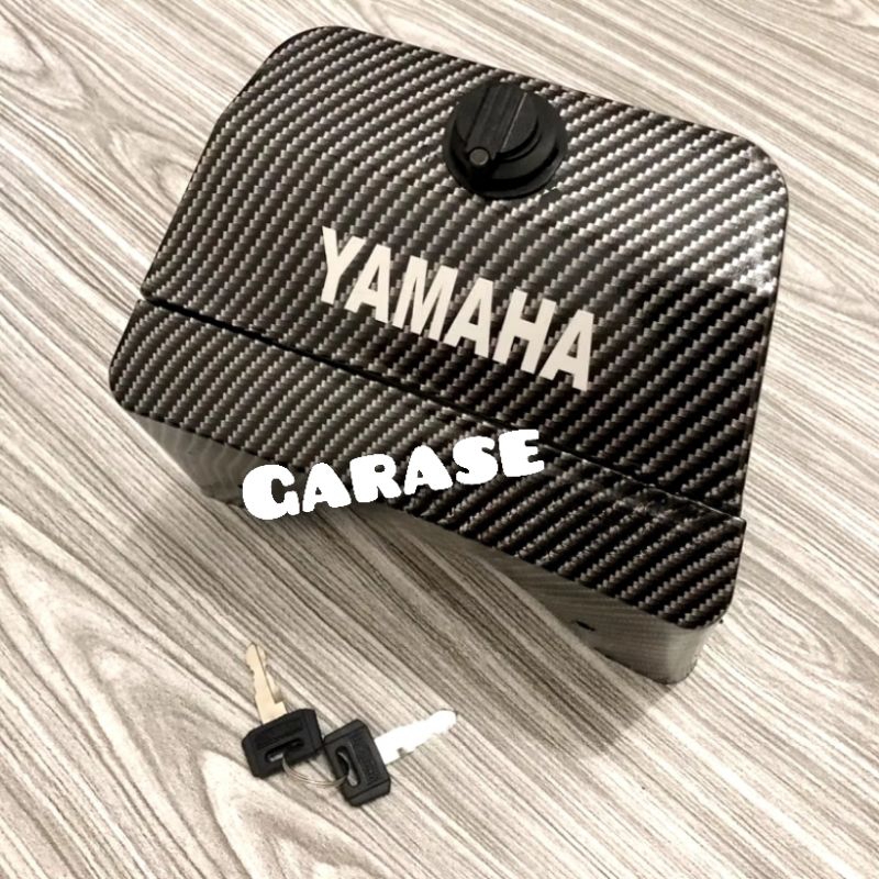 tool box / bagasi rx king rx k rxking karbon + kunci + sticker yamaha