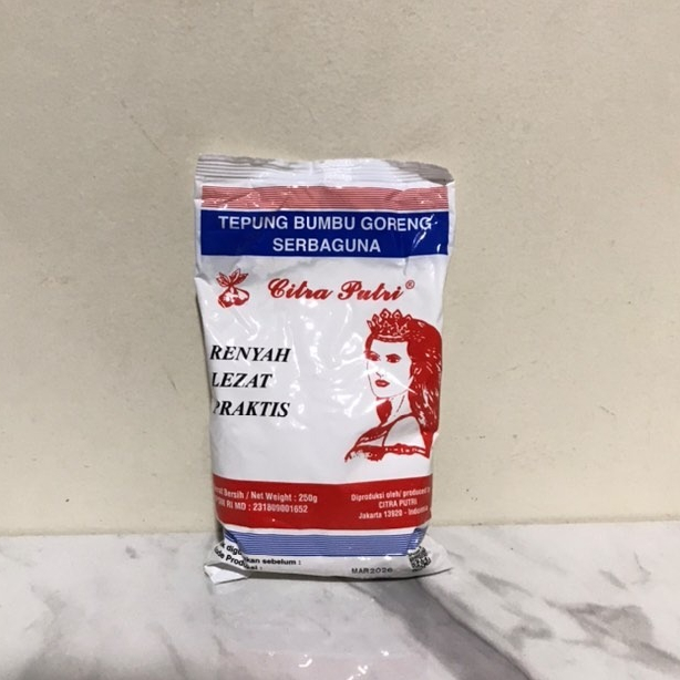 

Tepung Cap Citra Putri/Tepung Bumbu Goreng Ayam/Tepung Serbaguna//250g