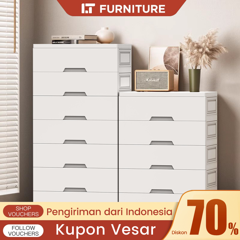 LITAI Lemari Pakaian Plastik Sederhana Tempat Penyimpanan Loker Plastik