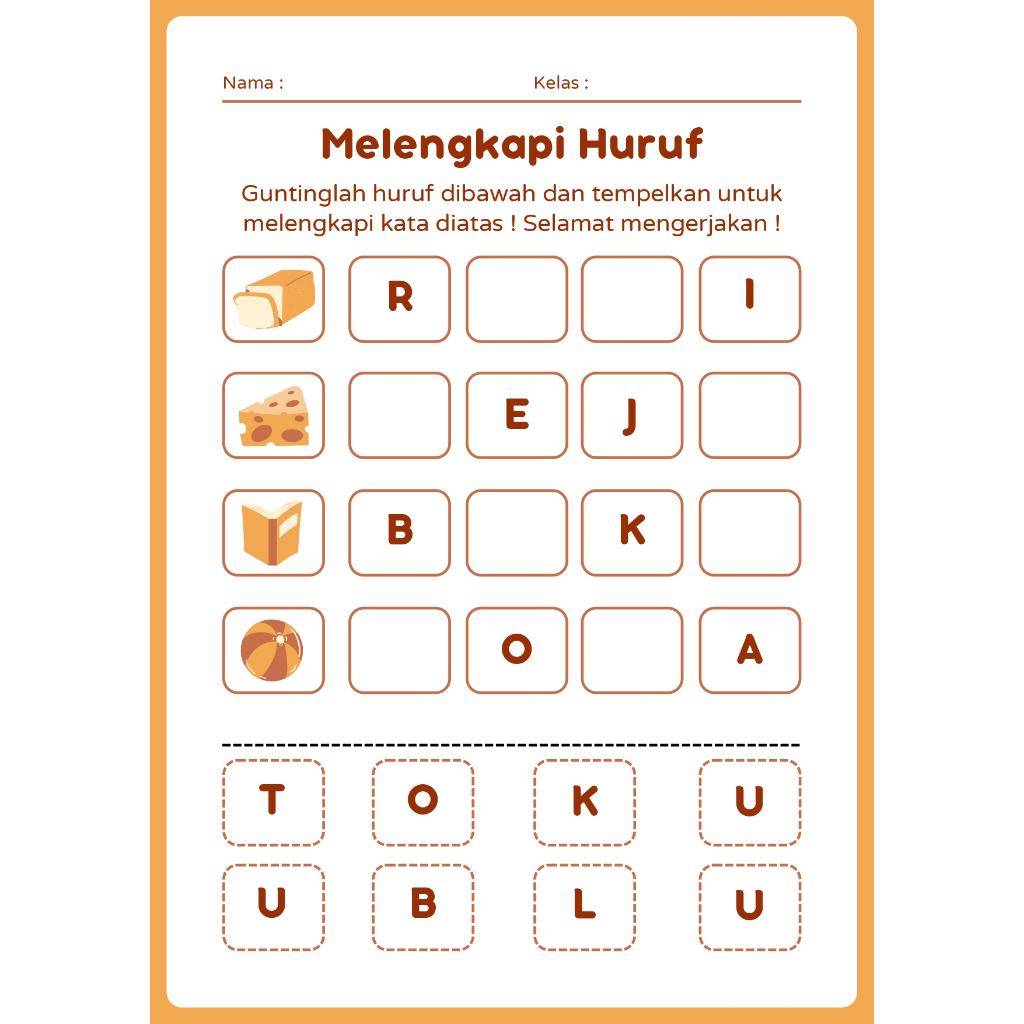 

Kertas Mewarnai Edukasi Anak Melengkapi Huruf A4 Premium Paper