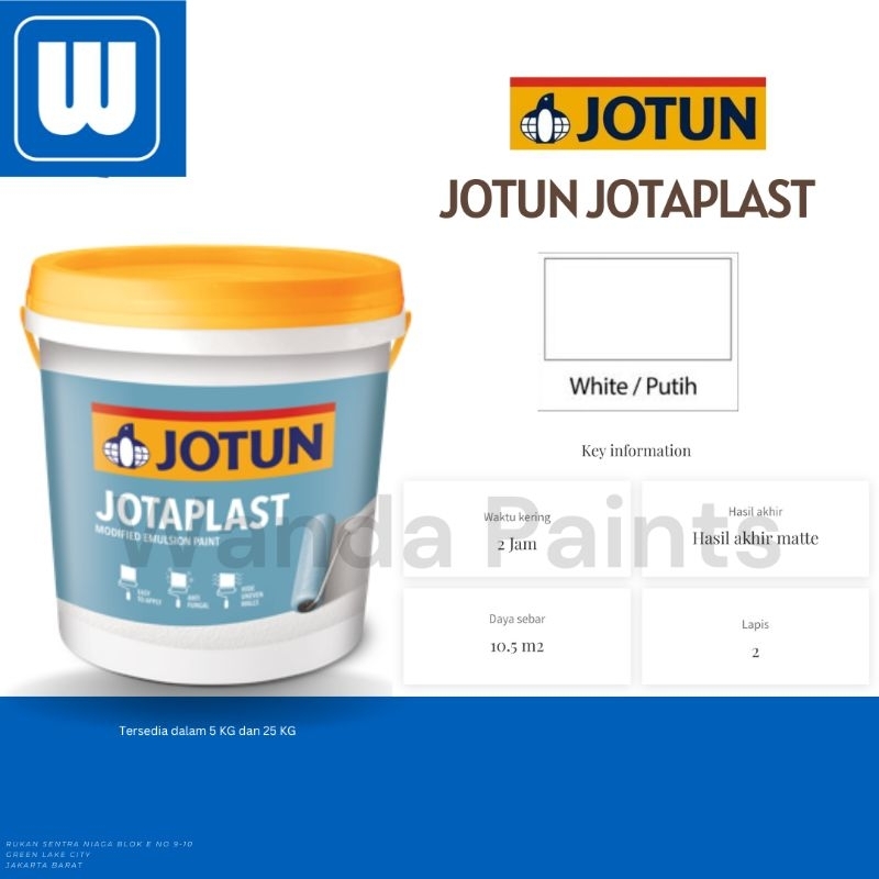 JOTUN JOTAPLAST New White / Putih (25 KG)