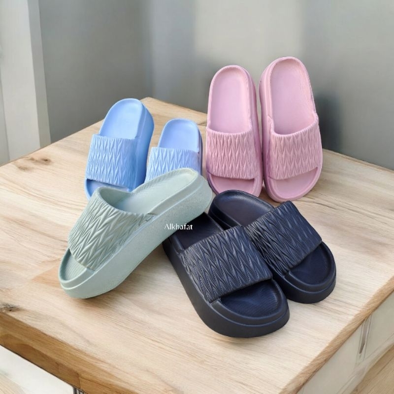 sandal slop tinggi karet eva senyawa nyaman empuk dan nyman