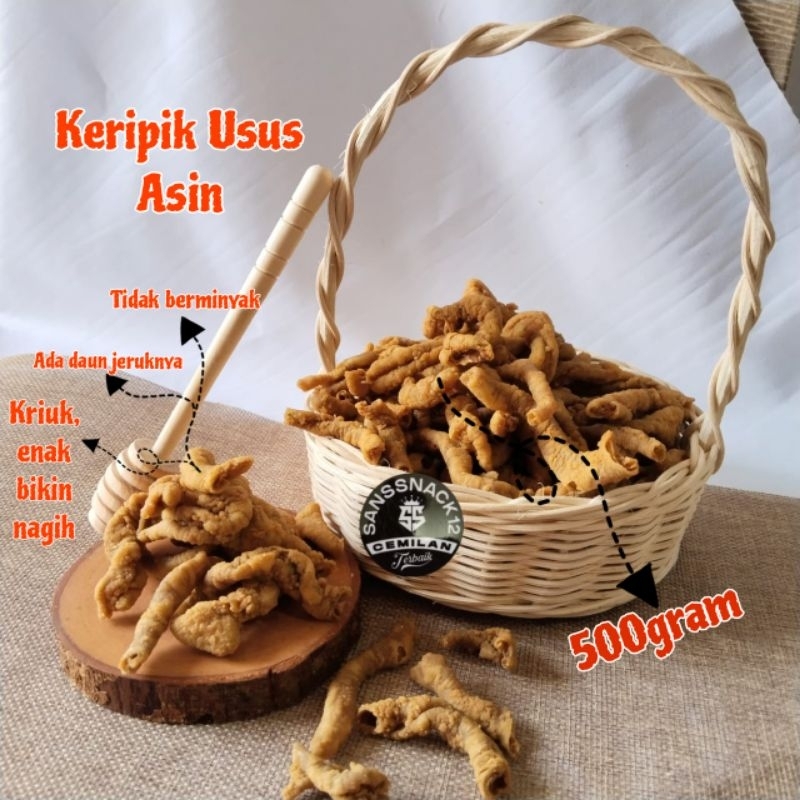 

Keripik Usus Asin Daun Jeruk 500gram