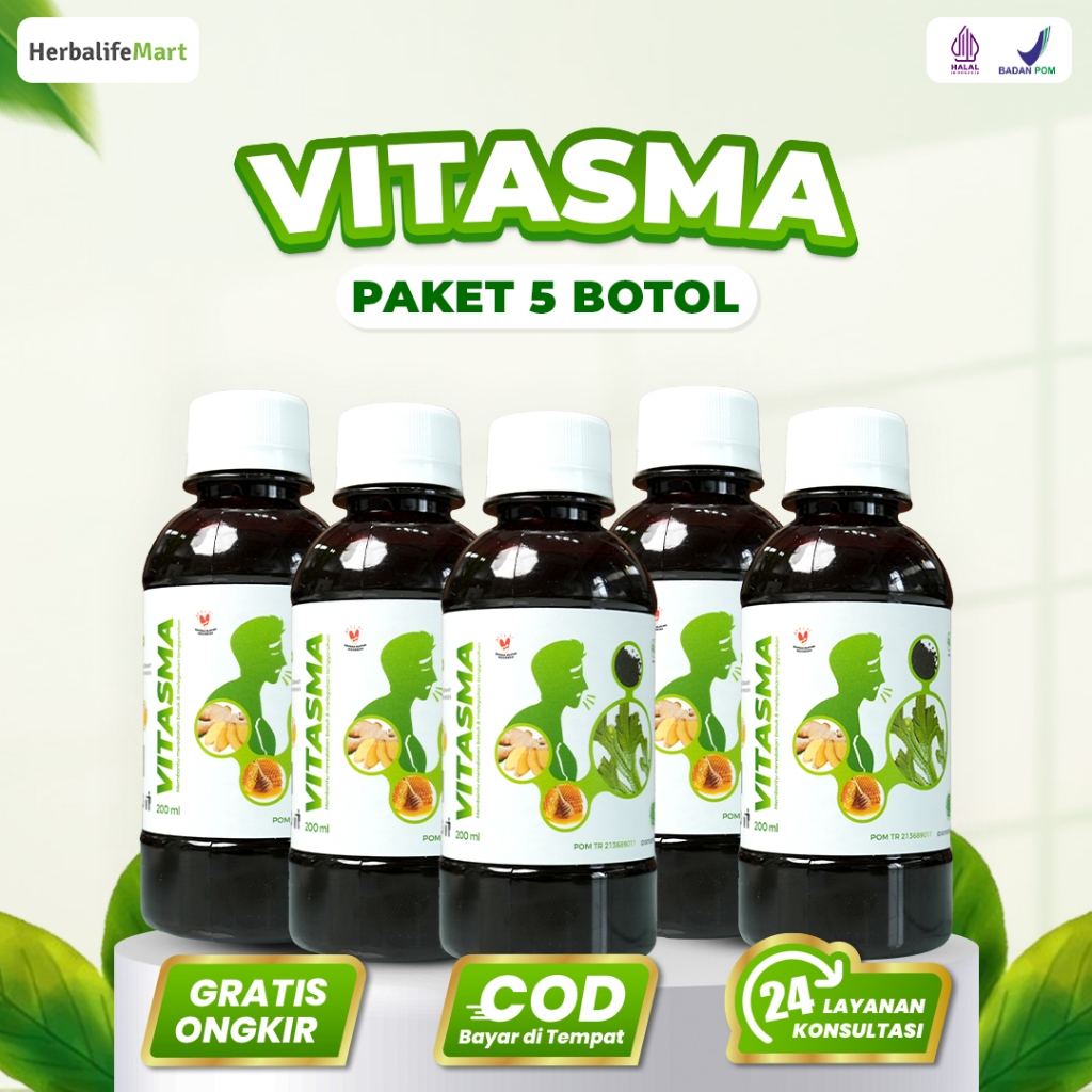 Vitasma - Madu Herbal Mengobati Asma Sesak Nafas & Batuk Paket 5 Botol