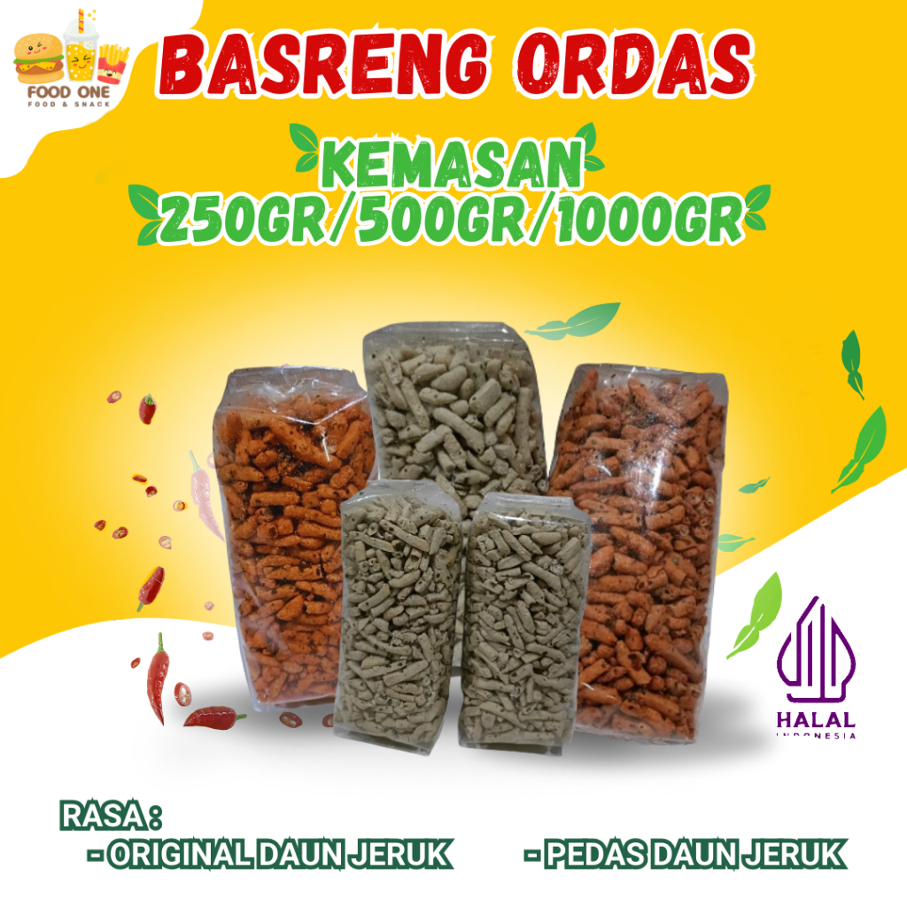 

BASRENG PEDAS REMPAH DAUN JERUK KEMASAN 250GR/500GR/1000GR CEMILAN ENAK