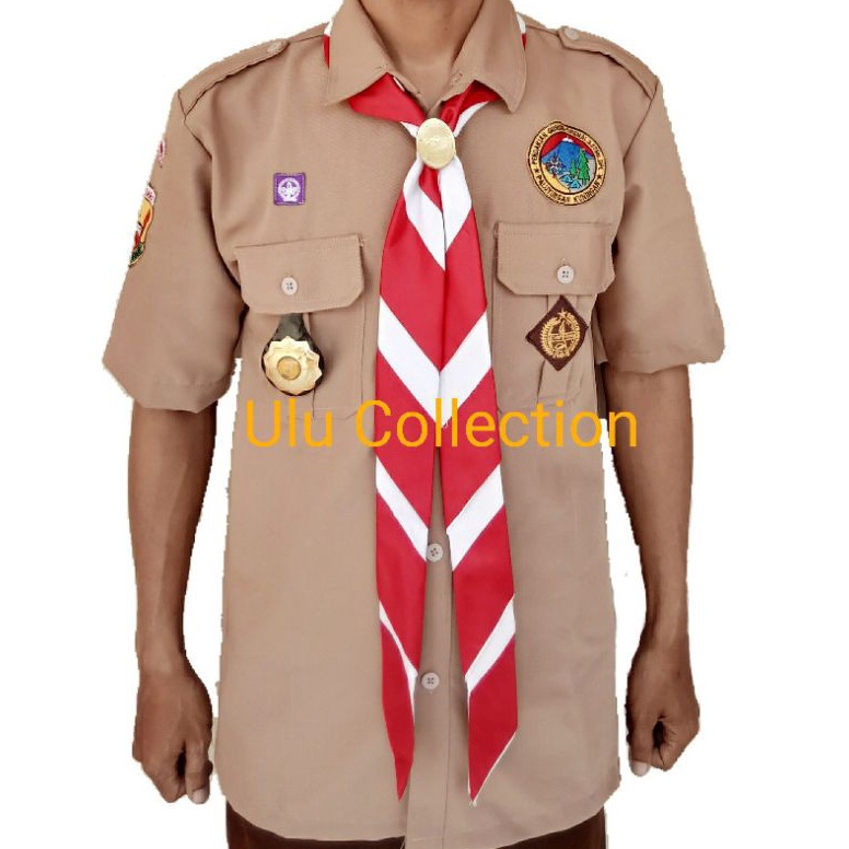 

KODE R67B Baju Pramuka Pembina Rapilo Larici Lengan Pendek Seragam Harian