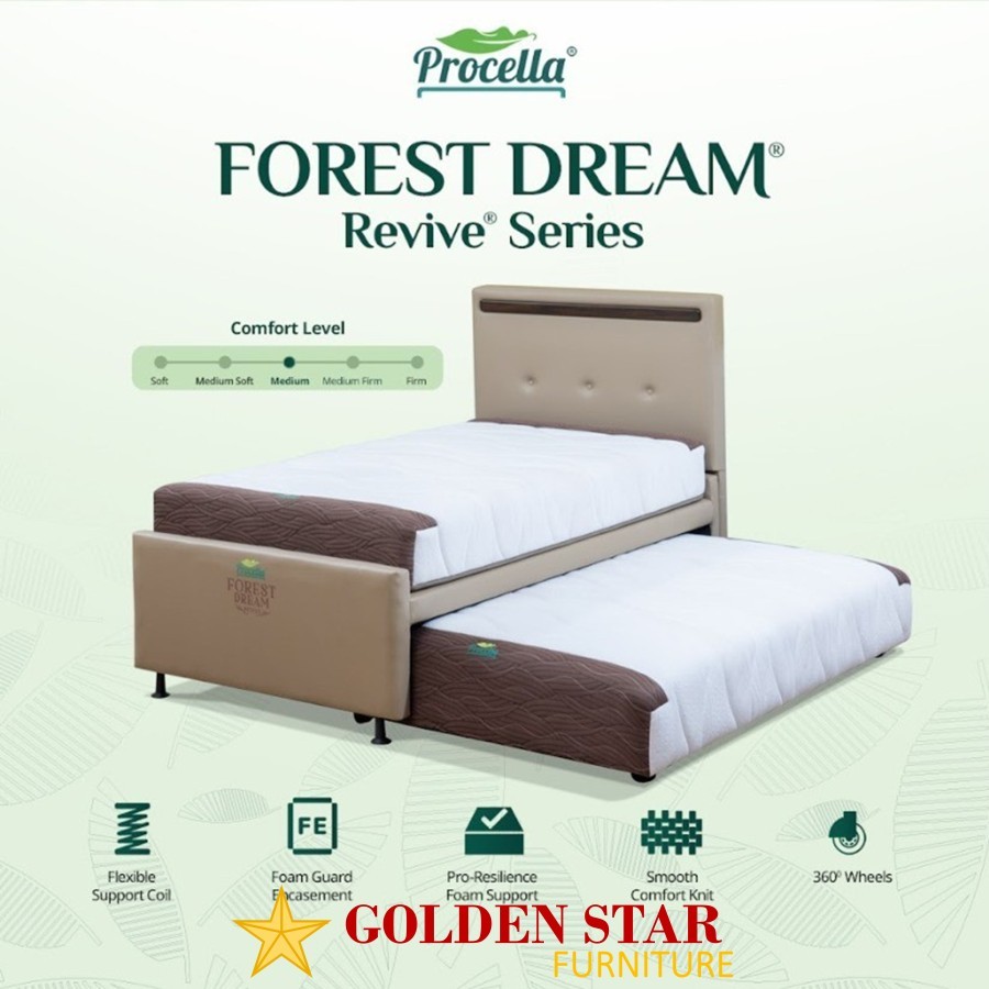 Kasur Spring Bed 3in1 Procella Forest Dream Twin Kasur Sorong 3 in 1 / 2in1 pisah lepas kasur anak s