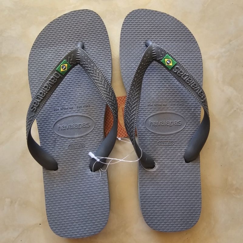 Sandal Pria Original Havaianas Brasil Logo Fc - Grey