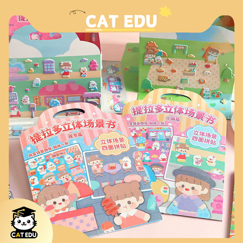 

Buku Stiker Gelembung 3D untuk Adegan Mainan Dekompresi untuk Buku Harian, Hiasan Stiker untuk Gadis