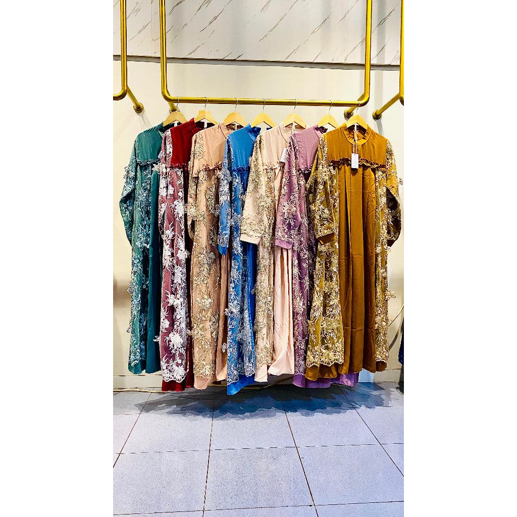 RAMADANIA BETARI TILE 2.2 DRESS ONLY  - BAJU KONDANGAN WISUDA LAMARAN BRIDESMAID -DRESS BROKAT TILE 