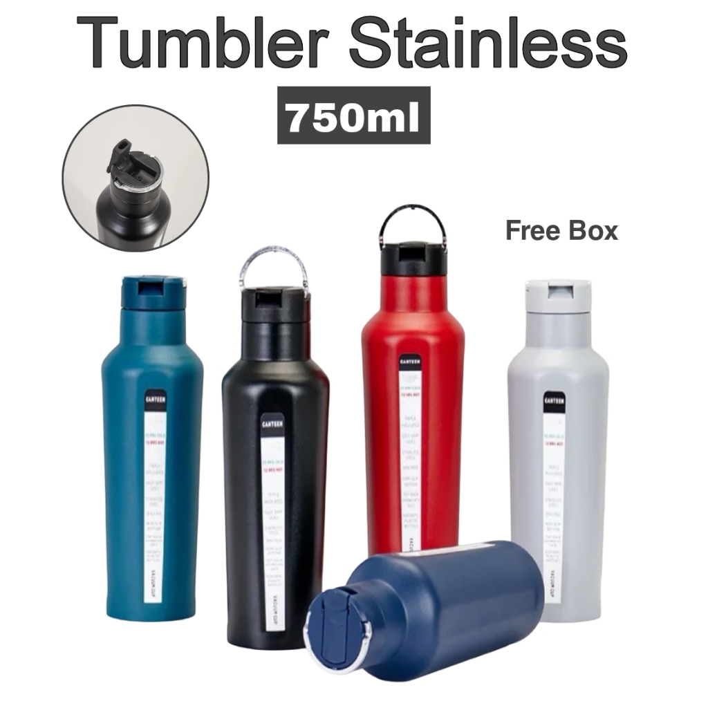TUMBLER TERMOS STAINLESS CANTEEN 750ml/ BOTOL MINUM STAINLESS ANTI TUMPAH TAHAN PANAS DINGIN