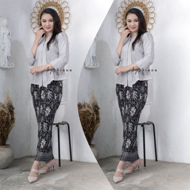 Setelan Kebaya Brukat Floy Jumbo Ld 120 Kebaya Kartini Modern Ukuran 3L Kebaya Brokat Wisuda Untuk R