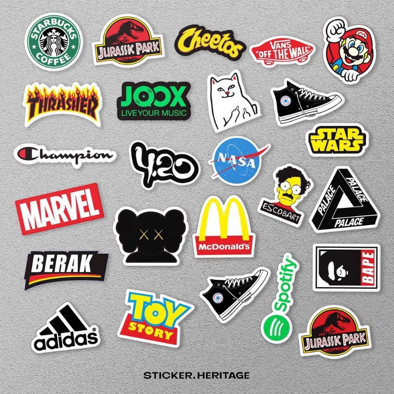 

23pcs Stiker Sticker Aesthetic Hp | Stiker Laptop | Stiker motor | Logo Case | Stiker Logo