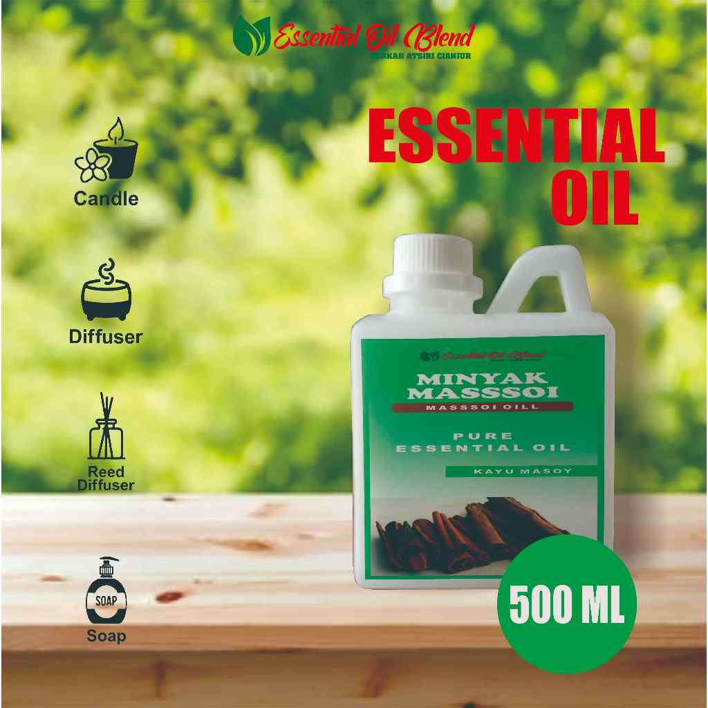 Minyak atsiri Massoi hasil penyulingan Netto : 500ml