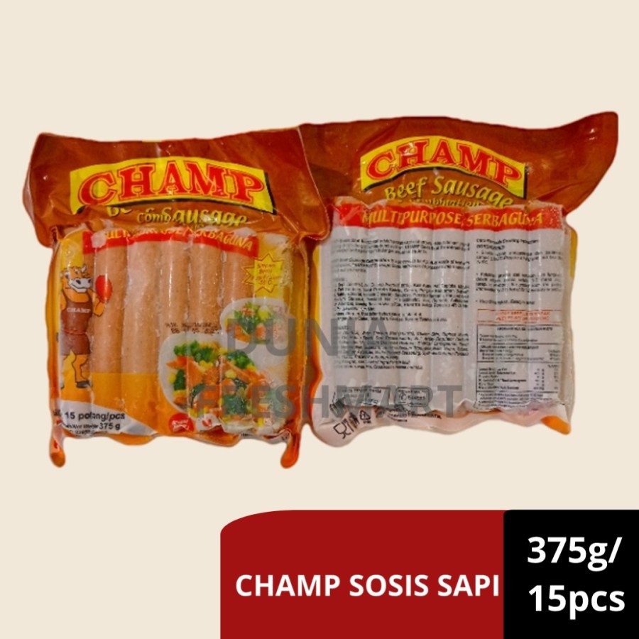 

Sosis Sapi Champ 375gr isi 15 potong