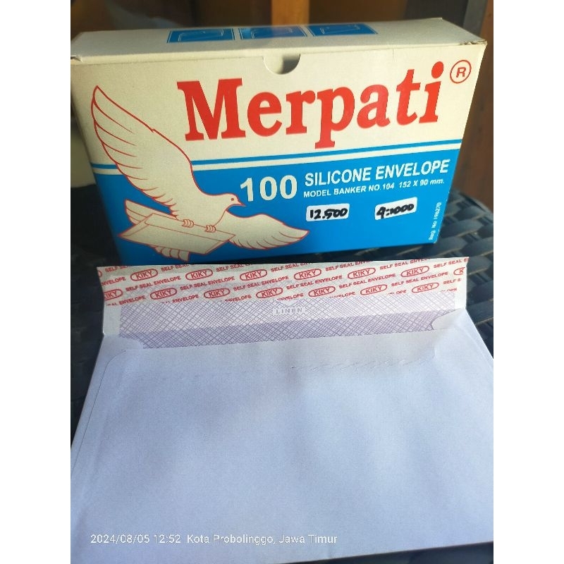 

Amplop Merpati ukuran standart