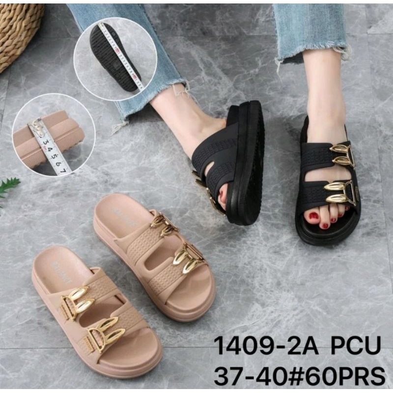 Sandal Selop Wanita Karet Import BALANCE Motif Kelinci Ringan Empuk Sol Tebal 5CM