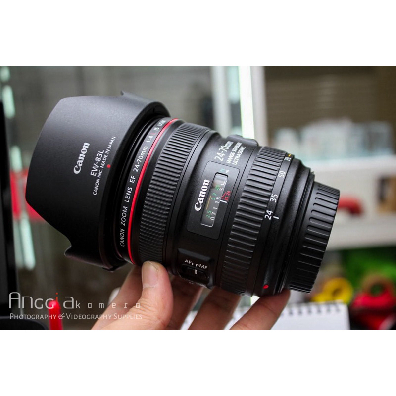 Lensa Canon 24 70mm f4 l is usm mulus murah