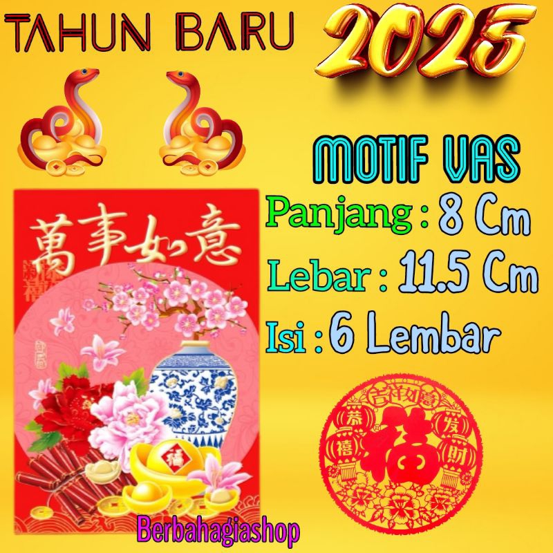 

angpao merah amplop angpau imlek tahun baru chinese 2025 motif buah imut ang pao new ang bao hongbao unik lucu