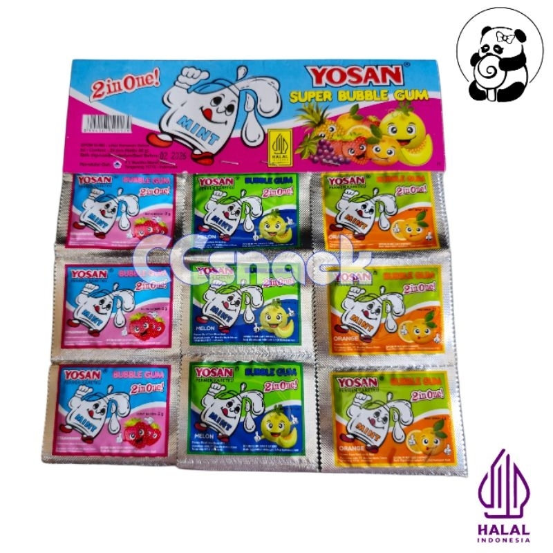 

YOSAN BUBBLE GUM 2IN1 RENCENG ISI 24