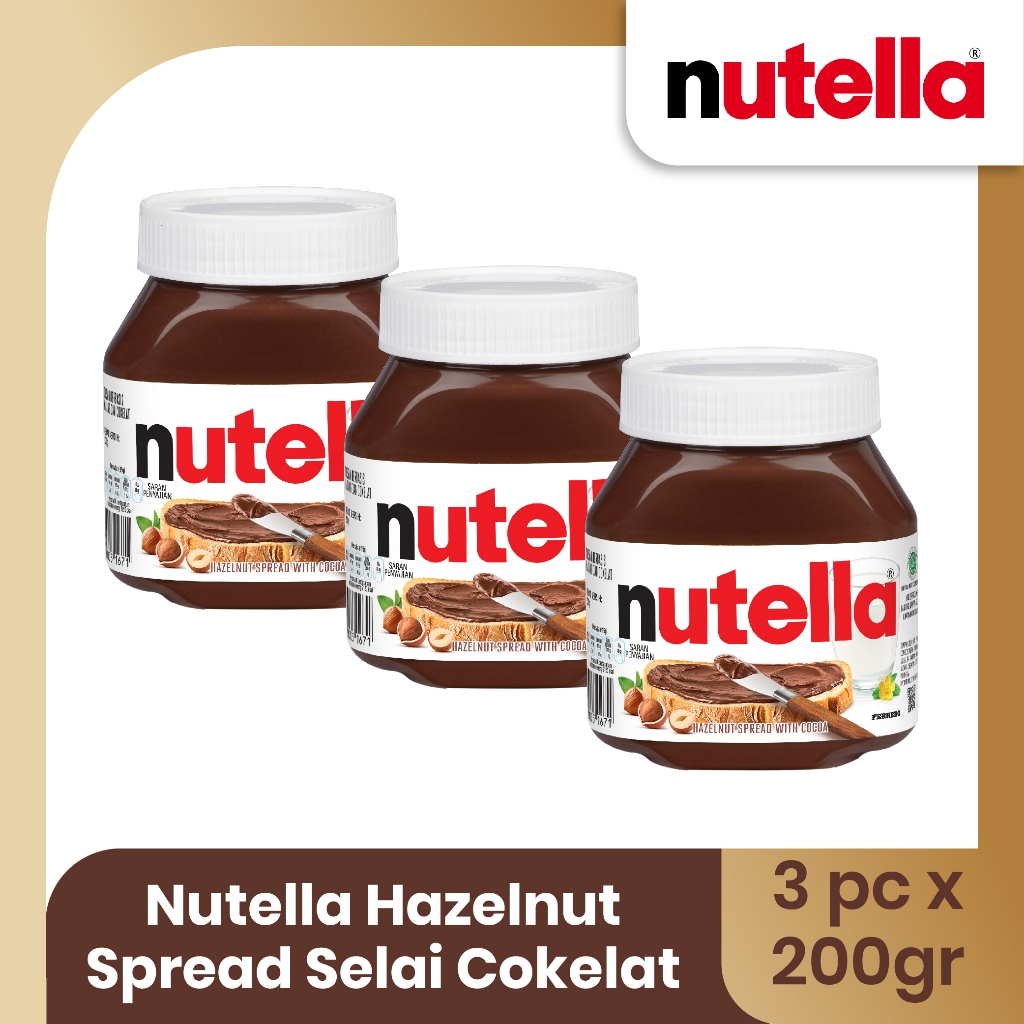 

Nutella Hazelnut Spread Selai Cokelat 200gr - TRIPLEPACK