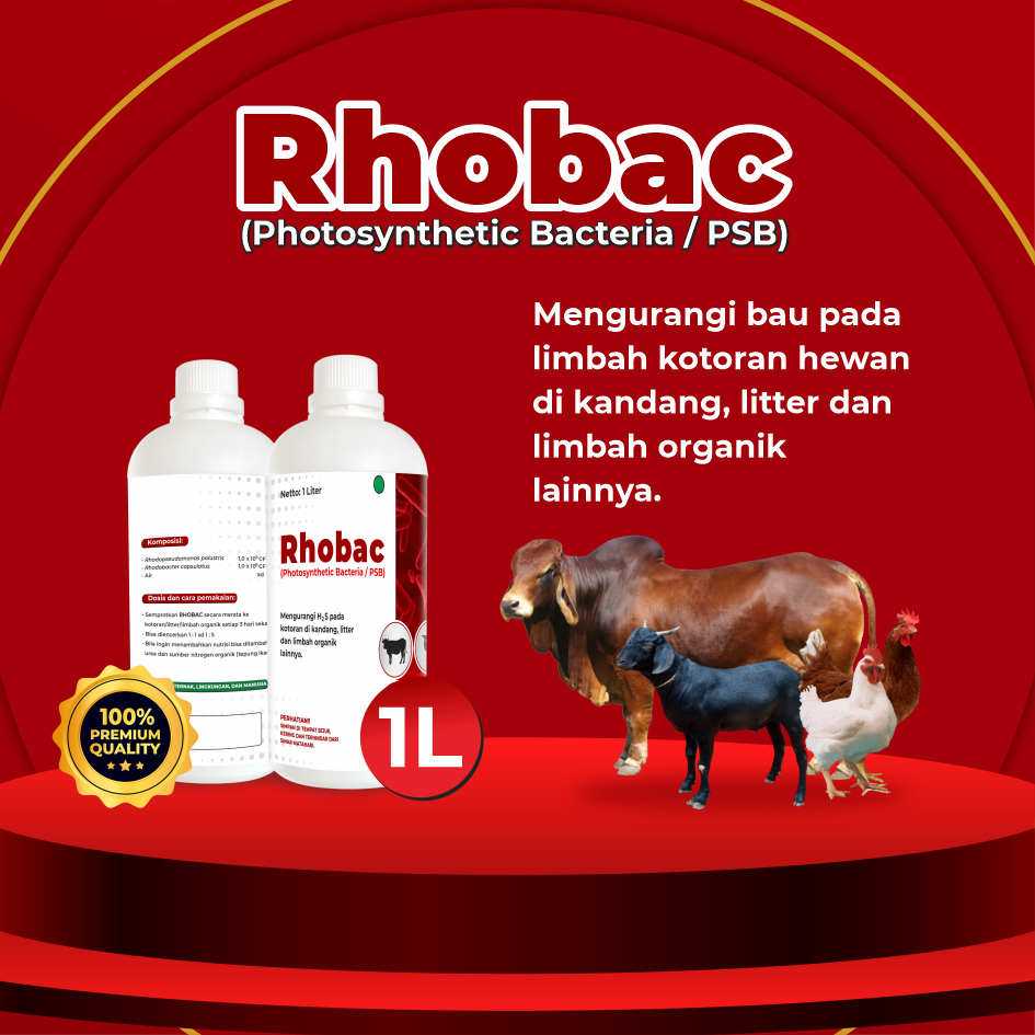 Rhobac Dekomposer Penghilang Bau Amoniak | Efektif untuk Kandang Ayam, Sapi, Kambing